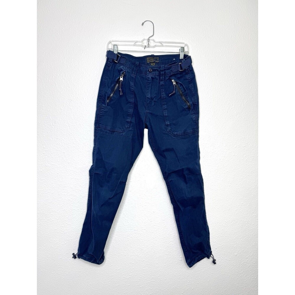 Vintage Abercrombie & Fitch Pants Sz 28 Paratrooper Cargo Y2K Navy Blue Military